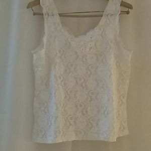 Romantic Moods Women's white lace Cami size L